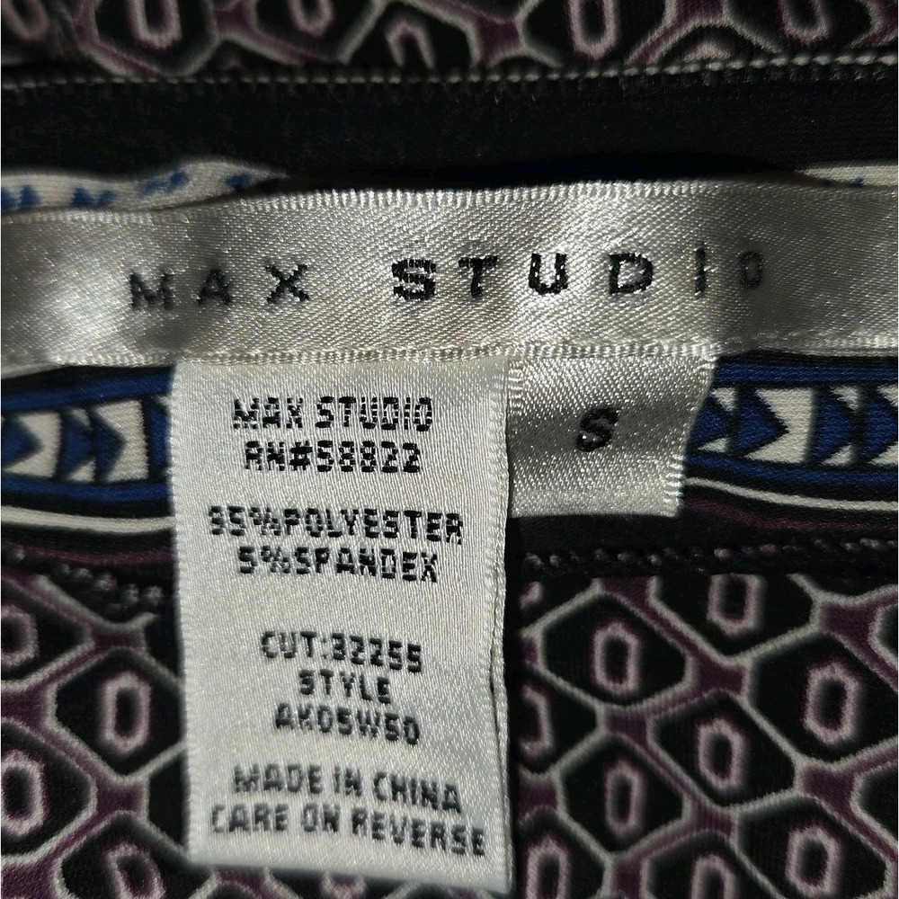 MAX STUDIO Shift Floral Halter Dress Women's Small Blue Green Comfort Stretch - Picture 2 of 8